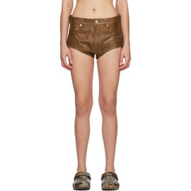 VTMNTS Brown Five-Pocket Leather Shorts 231254F088000