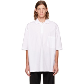 발렌티노 Valentino White Spread Collar Shirt 222476M192014