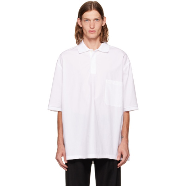발렌티노 발렌티노 Valentino White Spread Collar Shirt 222476M192014