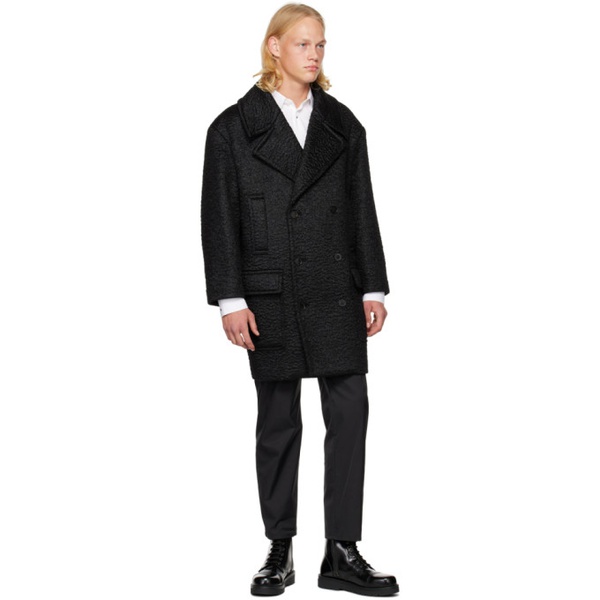 발렌티노 발렌티노 Valentino Black Double-Breasted Coat 231476M176000
