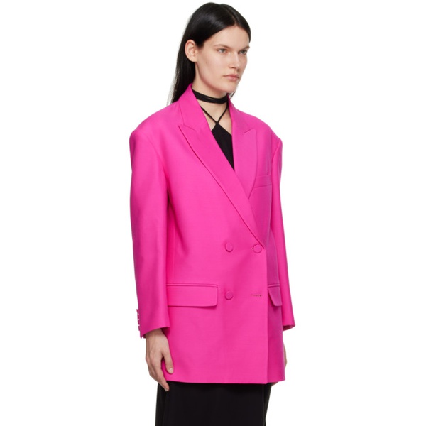 발렌티노 발렌티노 Valentino Pink Double-Breasted Blazer 222476F057000