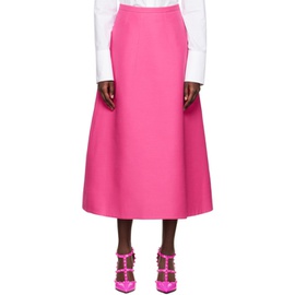 발렌티노 Valentino Pink Crepe Couture Midi Skirt 222476F092000