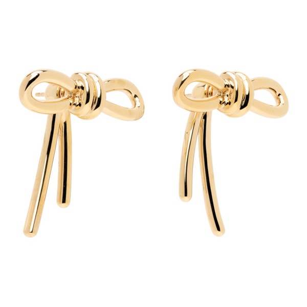  발렌티노 Valentino Garavani Gold Bow Scoobies Earrings 241807F022016