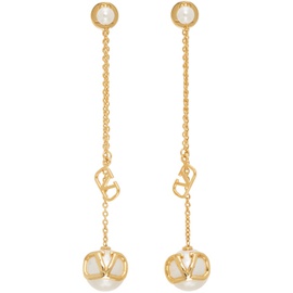 발렌티노 Valentino Garavani Gold Signature VLogo Earrings 241807F022005