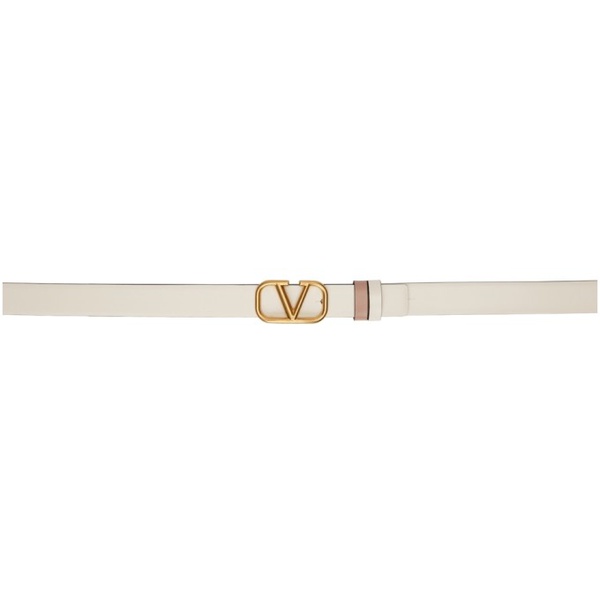 발렌티노 Valentino Garavani Reversible White & Pink VLogo Belt 221807F001016