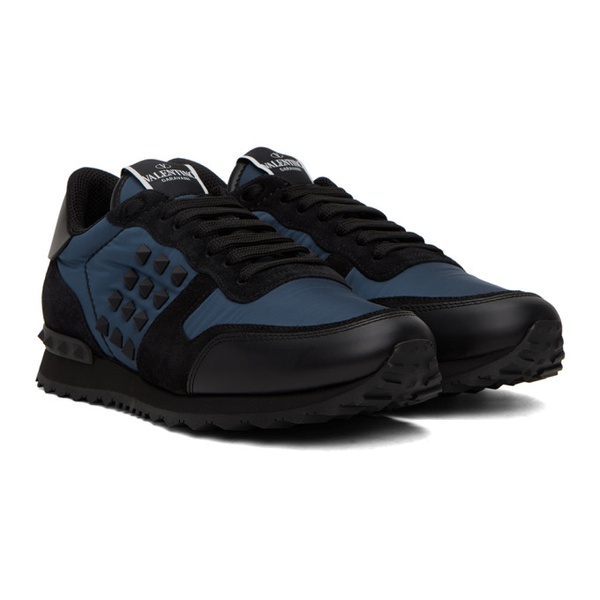  발렌티노 Valentino Garavani Blue & Black Rockstud Sneakers 231807M237094