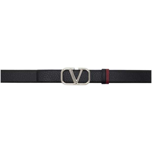  발렌티노 Valentino Garavani Reversible Black & Burgundy VLogo Belt 232807M131020