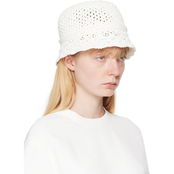 발렌티노 Valentino Garavani White Resort Crochet Bucket Hat 241807F015006