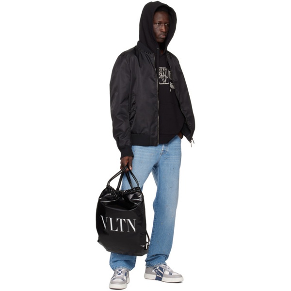  발렌티노 Valentino Garavani Black VLTN Drawstring Backpack 231807M166007