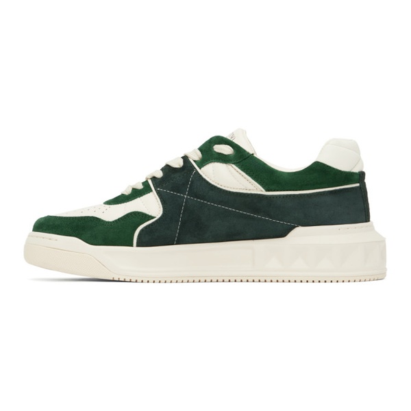  발렌티노 Valentino Garavani 오프화이트 Off-White & Green One Stud Sneakers 232807M237031