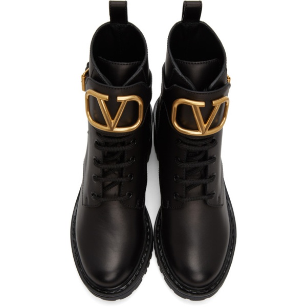  발렌티노 Valentino Garavani Leather VLogo Combat Boots 212807F113029