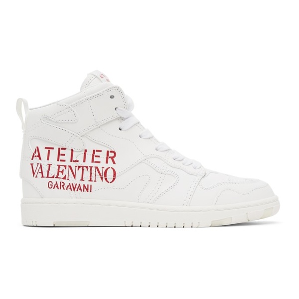  발렌티노 Valentino Garavani White 07 CA모우 MOUFLAGE 에디트 Edition Atelier Mid-Top Sneakers 212807F127004