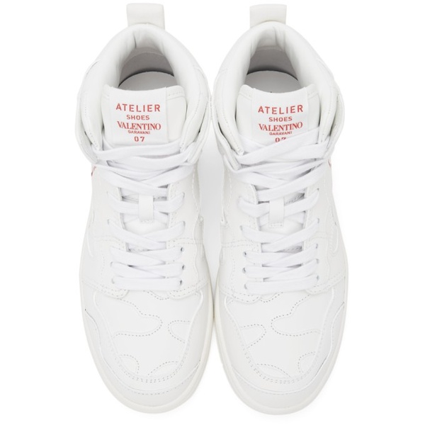  발렌티노 Valentino Garavani White 07 CA모우 MOUFLAGE 에디트 Edition Atelier Mid-Top Sneakers 212807F127004