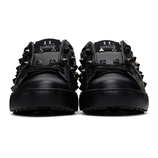  발렌티노 Valentino Garavani Black Rockstud Untitled Open Sneakers 212807F128029