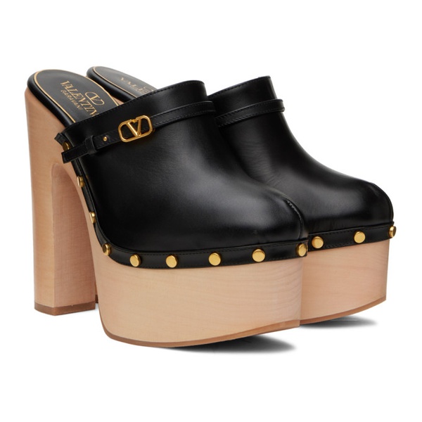  발렌티노 Valentino Garavani Black Tan-Go Clogs 232807F122027