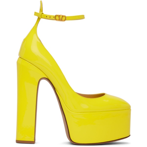  발렌티노 Valentino Garavani Yellow Tan-Go Platform Heels 231807F125187