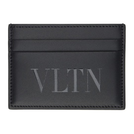 발렌티노 Valentino Garavani Black VLTN Card Holder 242807M163000