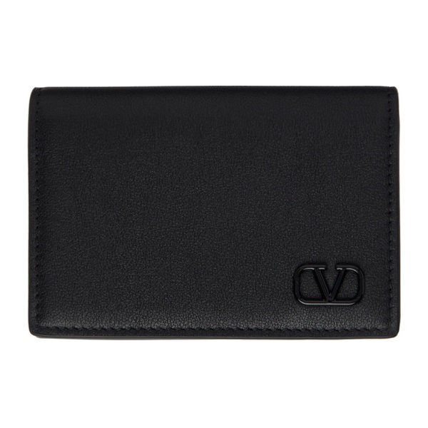  발렌티노 Valentino Garavani Black VLogo Signature Card Holder 242807M163006