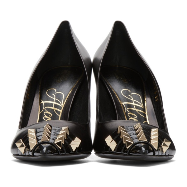  발렌티노 Valentino Garavani Black & Gold Alcove Stud Toe Heels 212807F122015