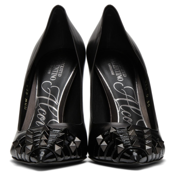  발렌티노 Valentino Garavani Black Alcove Stud Toe Heels 212807F122014