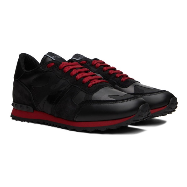 발렌티노 Valentino Garavani Black Rockrunner Sneakers 222807M237001