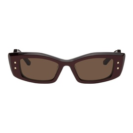 발렌티노 Valentino Garavani Red V Rectangular Frame Sunglasses 231807F005019