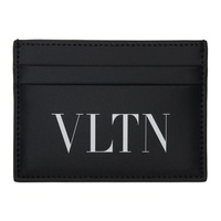 발렌티노 Valentino Garavani Black VLTN Card Holder 242807M163001