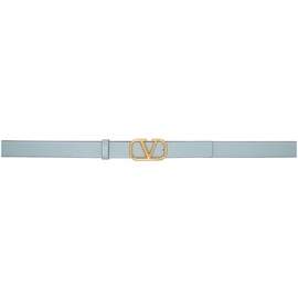 발렌티노 Valentino Garavani Blue & Taupe VLogo Reversible Belt 242807F001005