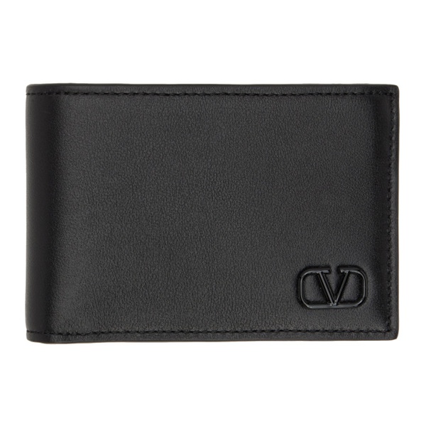  발렌티노 Valentino Garavani Black Mini VLogo Wallet 231807M164011