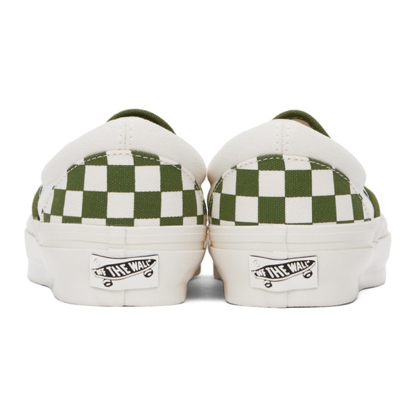 반스 반스 Vans Green Classic Slip-On Checkerboard Sneakers 242739M237013
