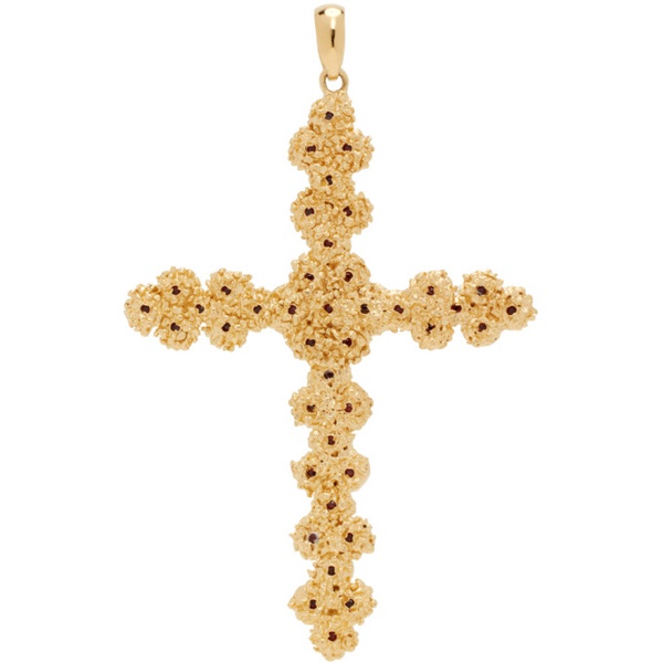  Veneda Carter Gold VC043 Large Ruby Cross Pendant 241882M145022
