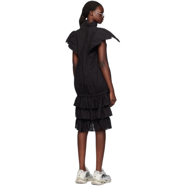  VeniceW Black Flying Midi Dress 241426F052002