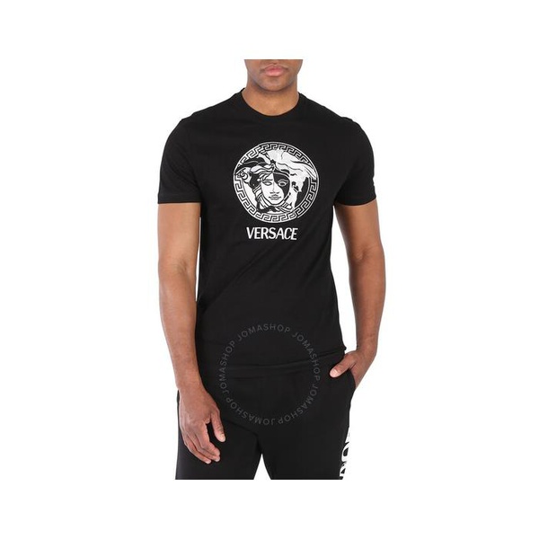 베르사체 베르사체 Versace Mens Black Medusa Logo T-Shirt 1006984 1A04967 1B000