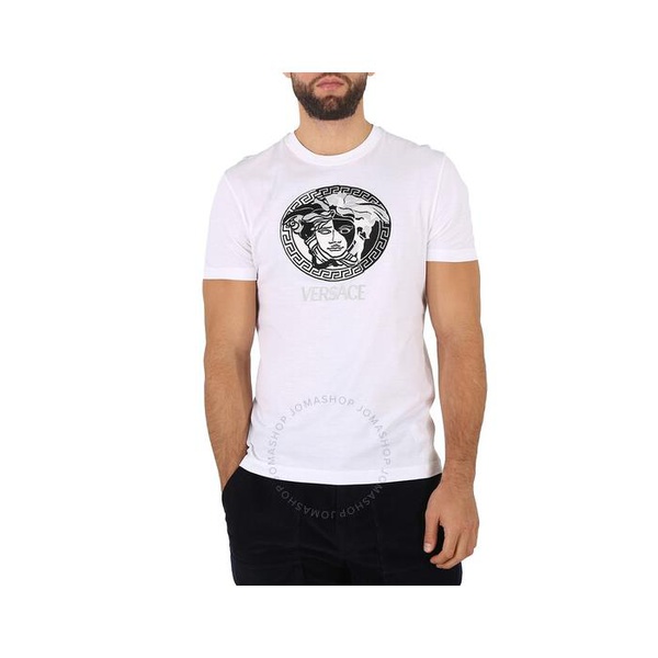베르사체 베르사체 Versace Mens White Medusa Logo T-shirt 1006984 1A04967 1W010