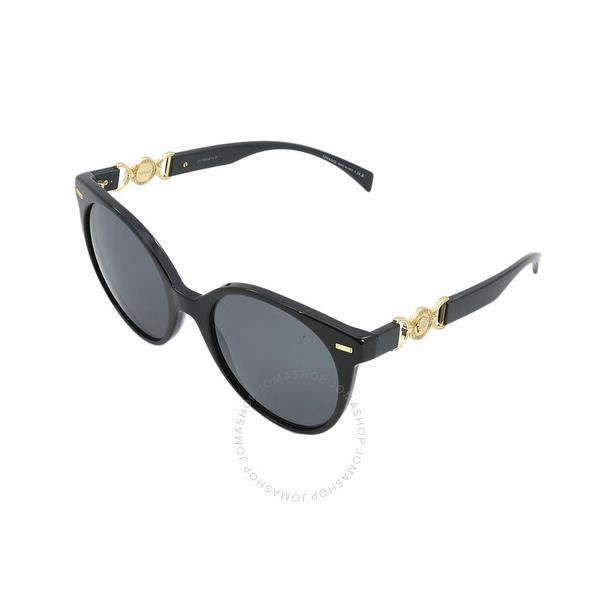베르사체 베르사체 Versace Dark Grey Round Sunglasses VE4442 GB1/87 55