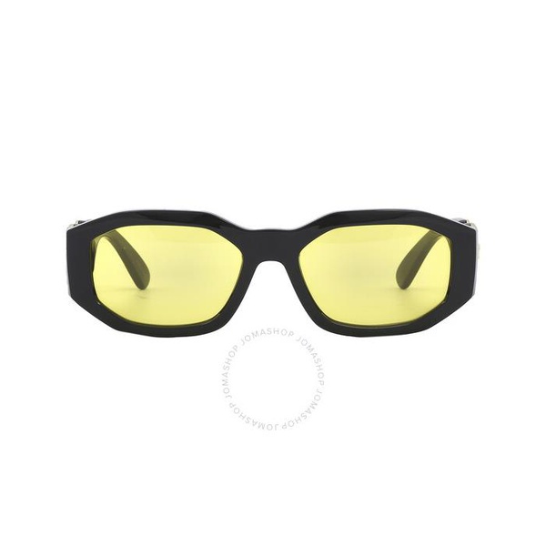 베르사체 베르사체 Versace Yellow Geometric Mens Sunglasses VE4361 GB1/85 53