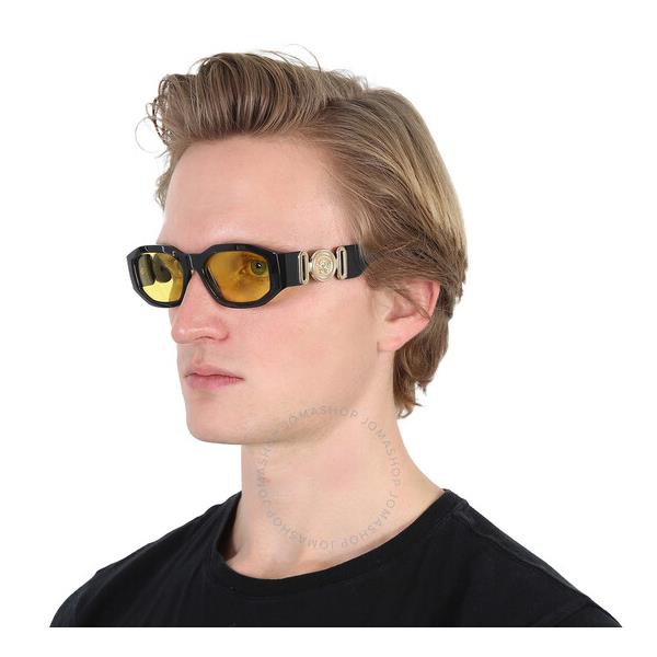 베르사체 베르사체 Versace Yellow Geometric Mens Sunglasses VE4361 GB1/85 53