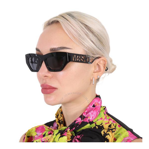 베르사체 베르사체 Versace Dark Grrey Cat Eye Ladies Sunglasses VE4432U 523287 53