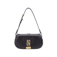 베르사체 Versace Black Smooth Leather Greca Goddess Mini Shoulder Bag 10109511A051341B00V