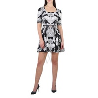 베르사체 Versace Ladies Baroque Print A-Line Mini Dress 1006721-1A04614-5B040