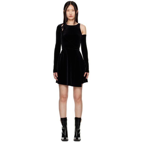 베르사체 베르사체 진 꾸뛰르 베르사체 Versace Jeans Couture Black Open Shoulder Minidress 222202F052045