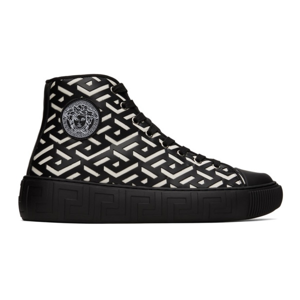 베르사체 베르사체 Versace Black & White La Greca Sneakers 222404M237003