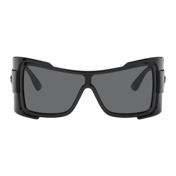 베르사체 베르사체 Versace Black Maxi Medusa Biggie Shield Sunglasses 241404F005025