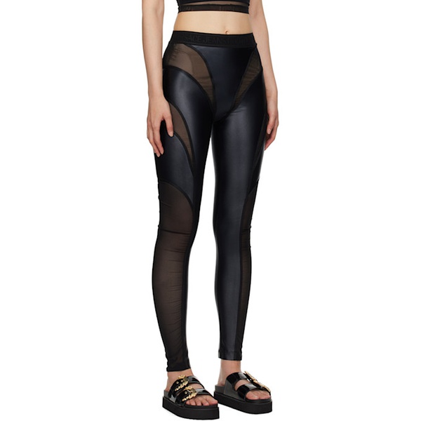 베르사체 베르사체 진 꾸뛰르 베르사체 Versace Jeans Couture Black Cutout Tape Leggings 241202F085007