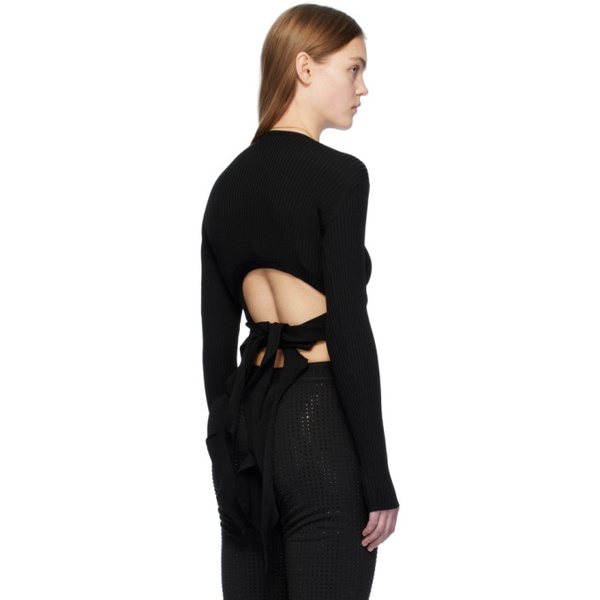 베르사체 베르사체 진 꾸뛰르 베르사체 Versace Jeans Couture Black Ruffled Top 241202F096001