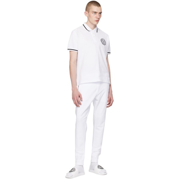 베르사체 베르사체 진 꾸뛰르 베르사체 Versace Jeans Couture White Embroidered Polo 241202M212013