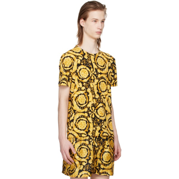 베르사체 베르사체 언더웨어 베르사체 Versace Underwear Black & Yellow Barocco T-Shirt 241653M213012