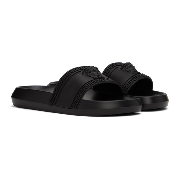 베르사체 베르사체 Versace Black Palazzo Slides 241404M234004