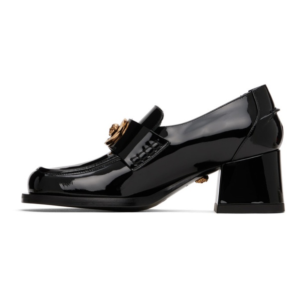 베르사체 베르사체 Versace Black Alia Patent Loafer Heels 241404F122007