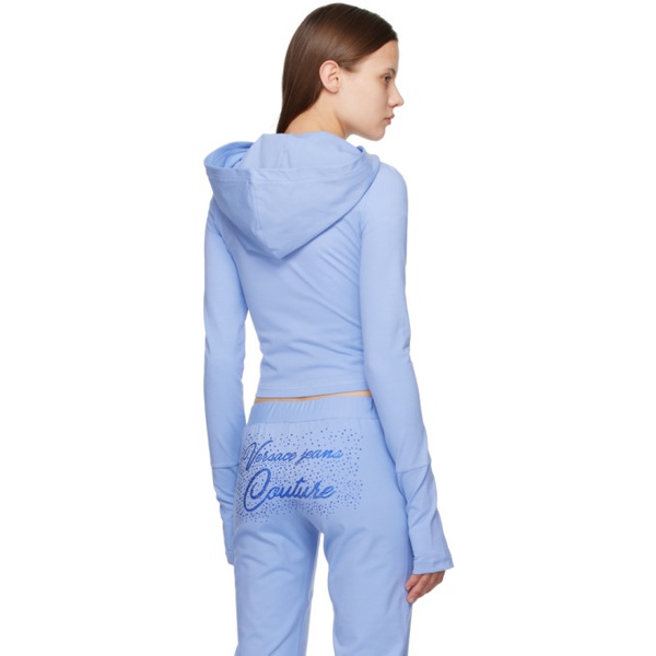 베르사체 베르사체 진 꾸뛰르 베르사체 Versace Jeans Couture Blue Crystal-Cut Hoodie 241202F097002